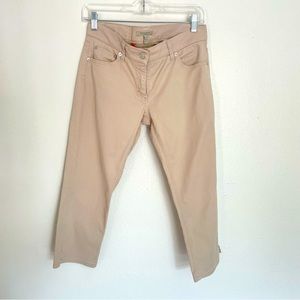 Burberry London Woman’s Cropped Khaki Chino Pants Size 4 Preppy European Summer